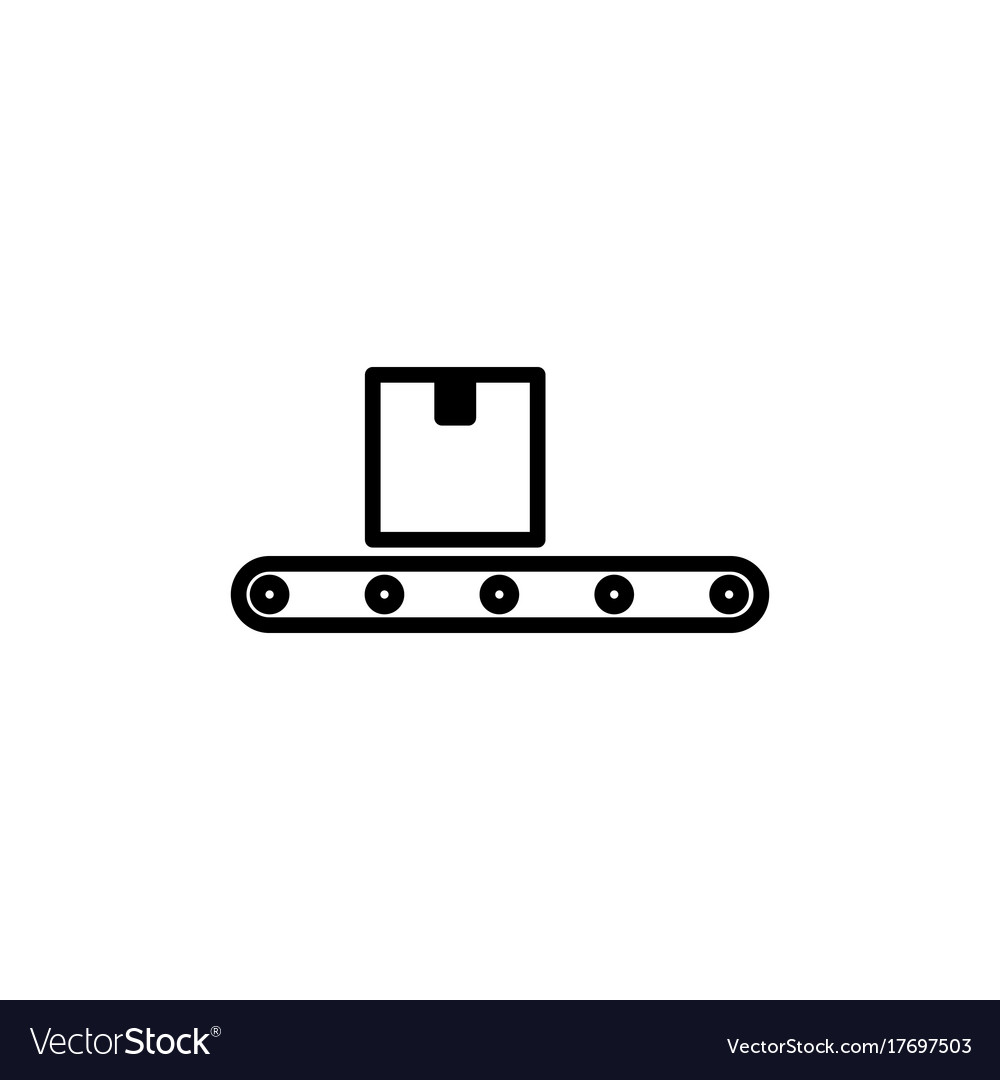 Conveyor belt for parcels vector sketch icon isolated on 