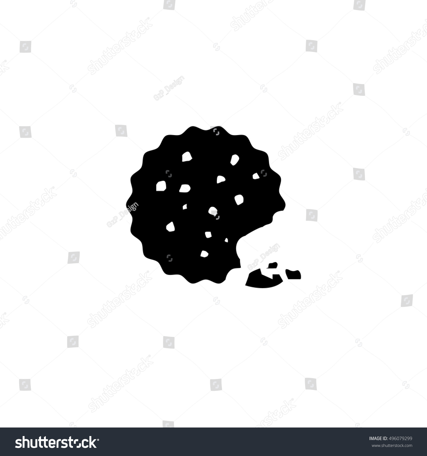 Thin Line Cookie Icon. Vector Illustration Isolated On A White 