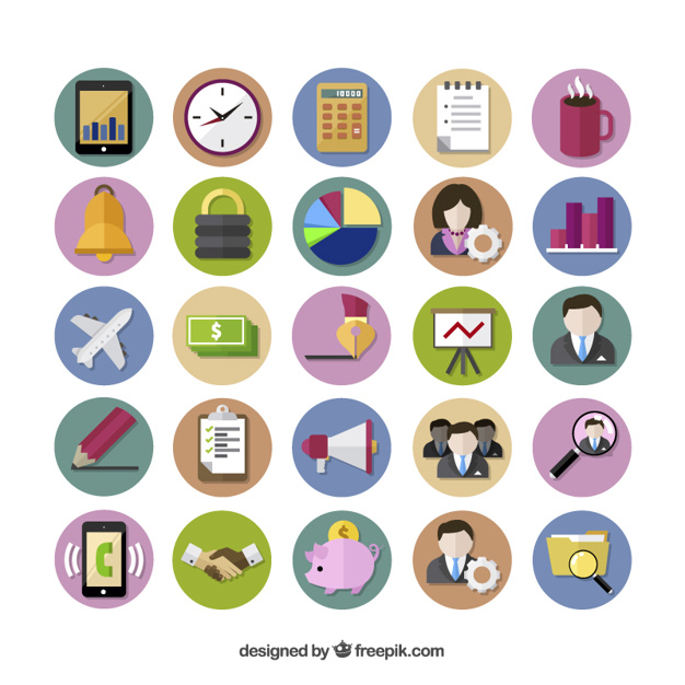 Business Man Vector Icons Set On Gray Stock Vector - Illustration 