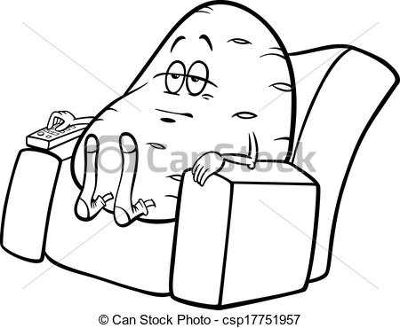 Cartoon couch potato. A cartoon illustration of a couch vectors 