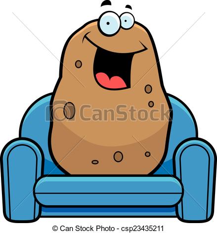 Cartoon couch potato. A cartoon illustration of a couch vector 