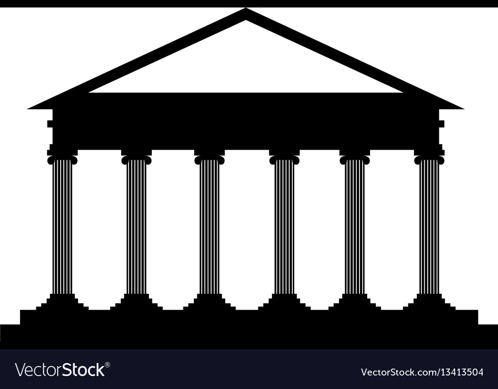 Courthouse icon. White background with shadow design. Vector Stock 