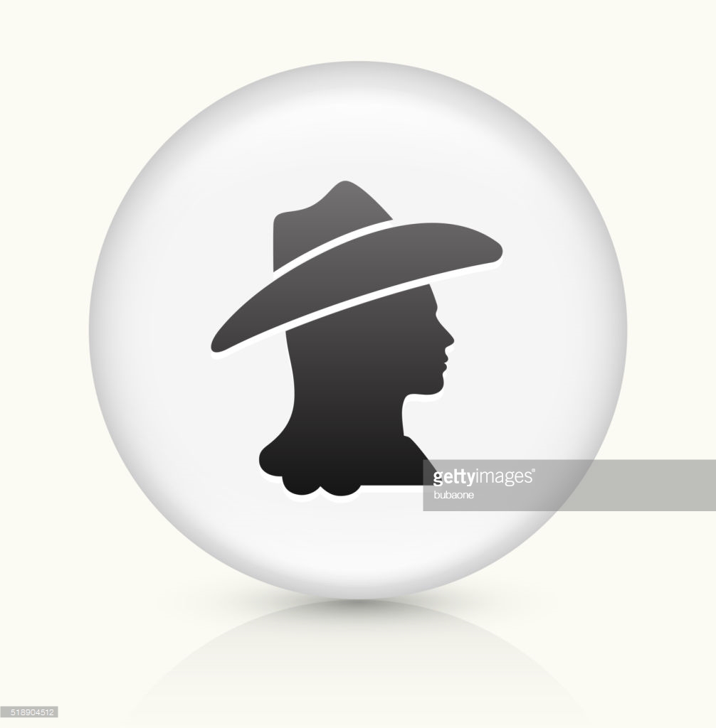 Cowgirl Icon In Black Style Isolated On White Background. Rodeo 