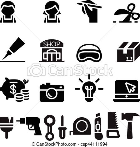 Design Art And Craft Icons Linear Style Vector Art | Getty Images
