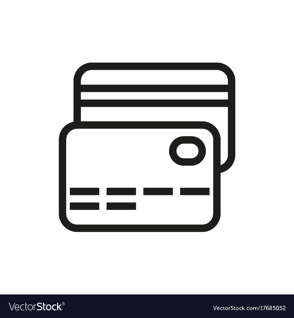 Wallet and credit card icon white contour of vector eps vectors 