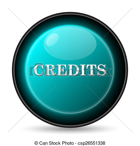 Credits icon. Internet button on white background. stock 