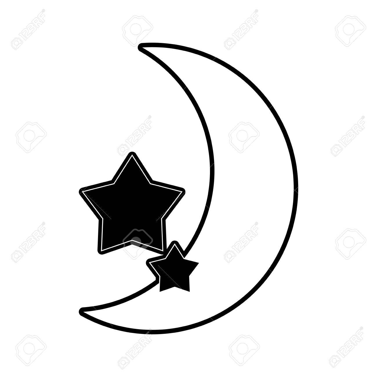 Crescent moon icon cartoon style Royalty Free Vector Image