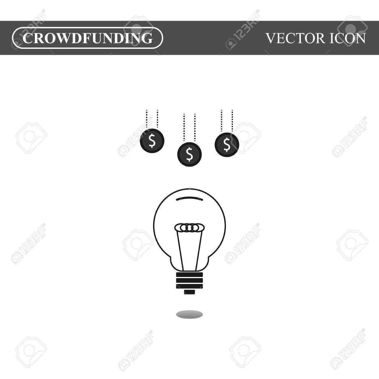 Crowdfunding Icon Flat Style Crowdsourcing Funding Stock Vector 