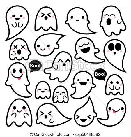 Cute kawaii ghost icon ~ Icons ~ Creative Market