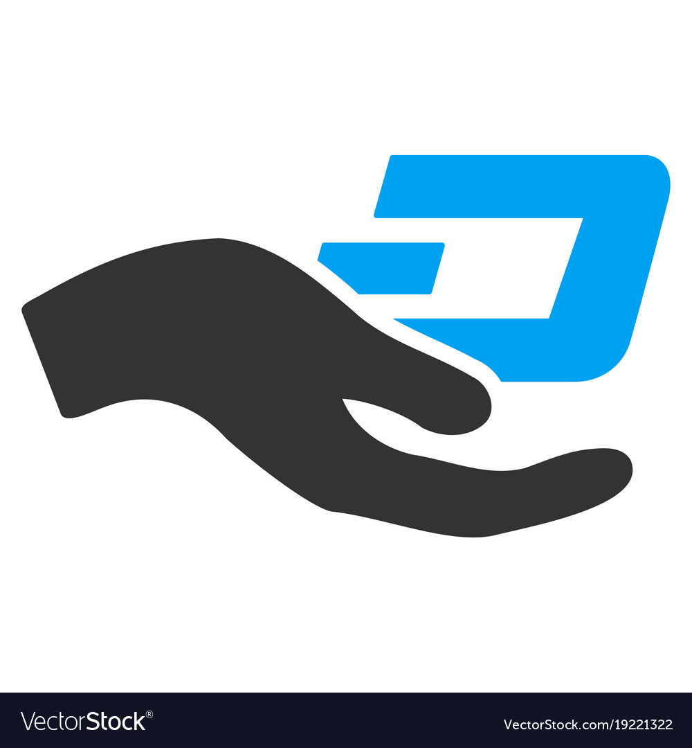 Hand offer dash flat icon Royalty Free Vector Image