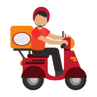 Scooter Express City Delivery Vector Illustration. Icon For 