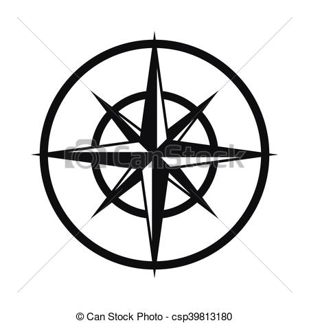 Sign Of Compass To Determine Cardinal Directions Icon In Simple 