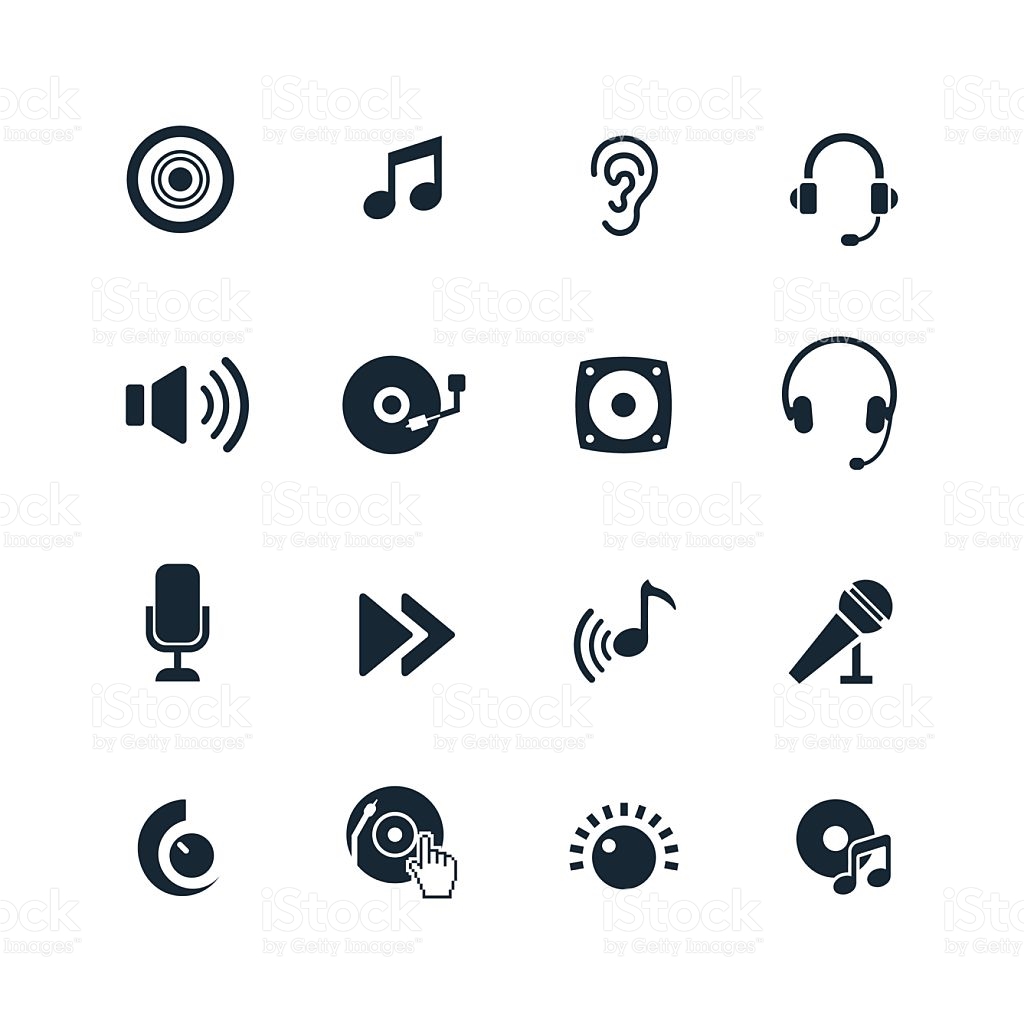 Vector Set Various Stylized Dj Icons Stock Vector 182353373 
