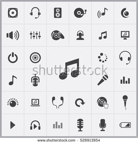 Dj icons set stock vector. Image of player, technology - 52613122