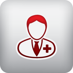 Medical doctor standing with suitcase and stethoscope Icons | Free 