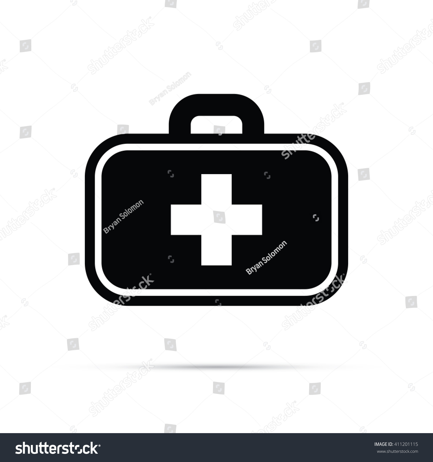Doctors Bag With Cross, Medical Suitcase Outline, Medicine Handbag 