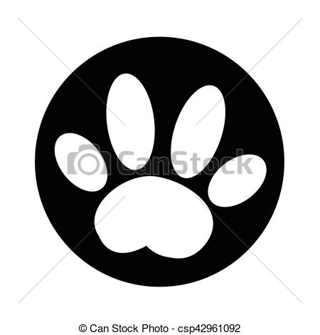 Paw of a dog. A trace of a dog paw. logo, symbol, sign. vector 