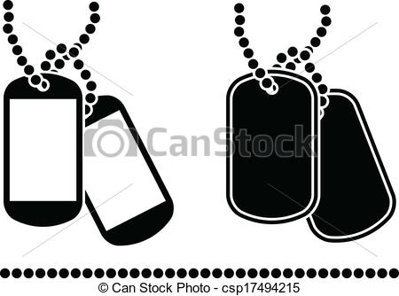 Dog Tags Icon In Duo Tone Color. Military Identification System 