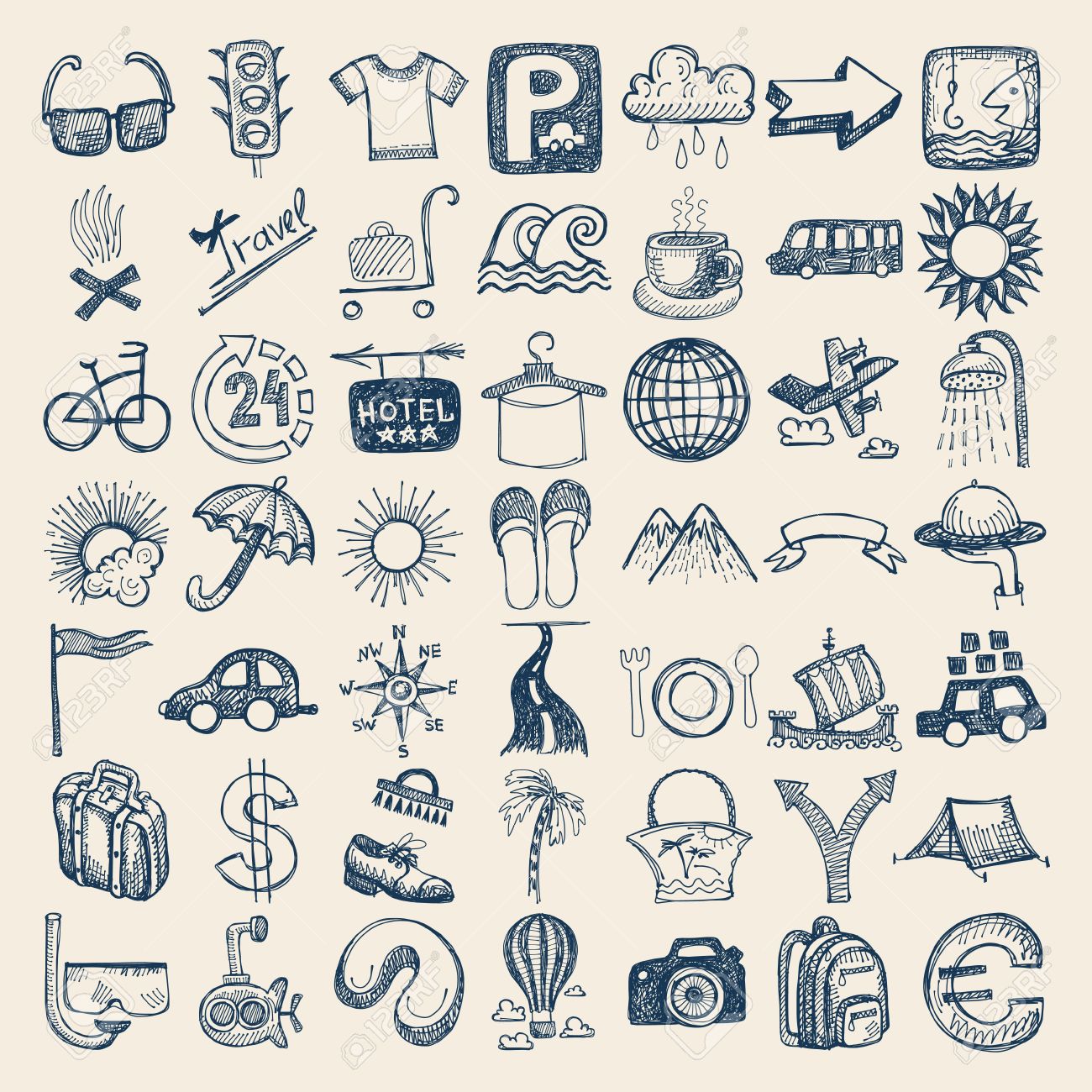 Doodle Food Icons. Vector | Free Download