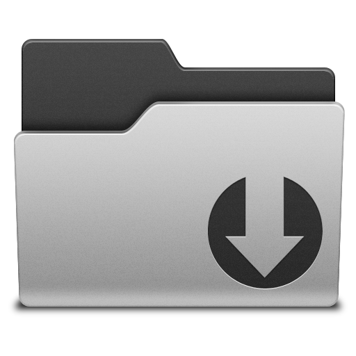Black Grey Downloads Icon - Classy Folder Icons 