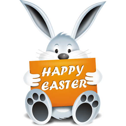 Happy Easter Bunny Flat Icon, Religion Holiday Royalty Free 