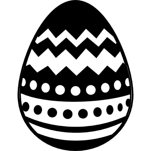 Easter egg with lines and dots decoration - Free shapes icons