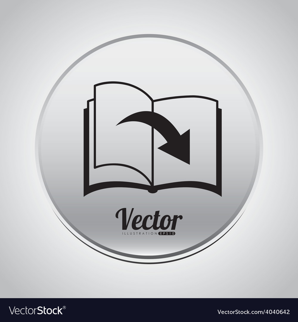 Ebook Flat Circle Icon Royalty Free Vector Image