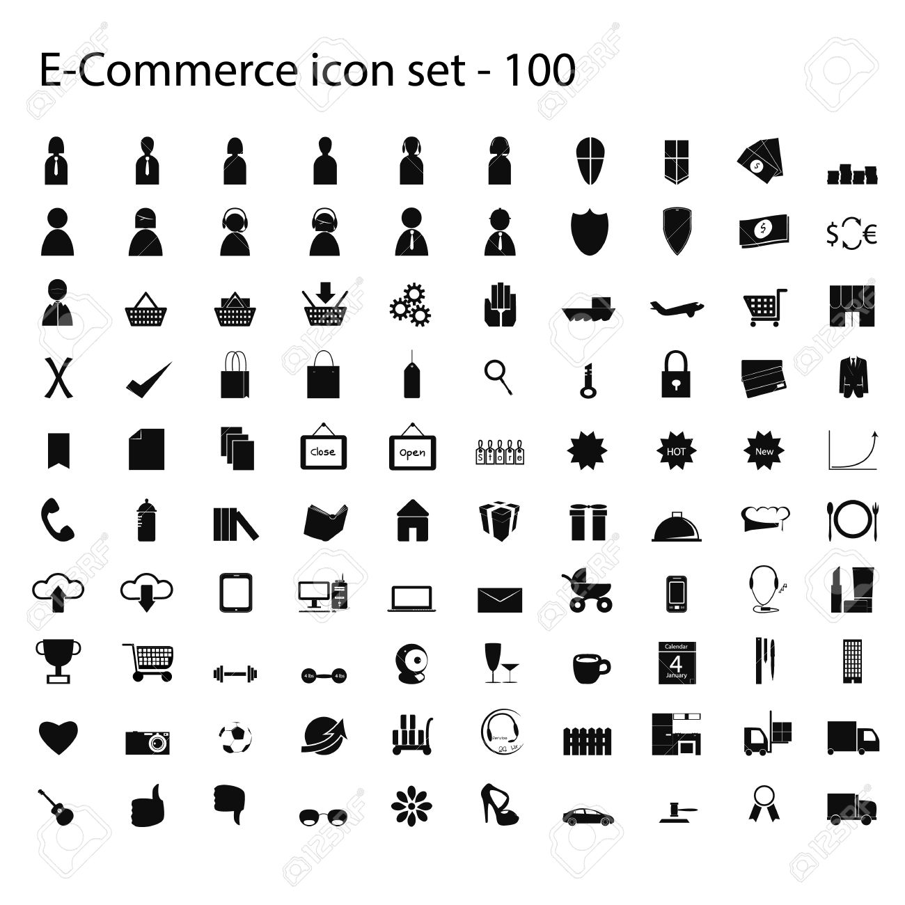 20 Minimal ecommerce icons (vector PSD) - GraphicsFuel