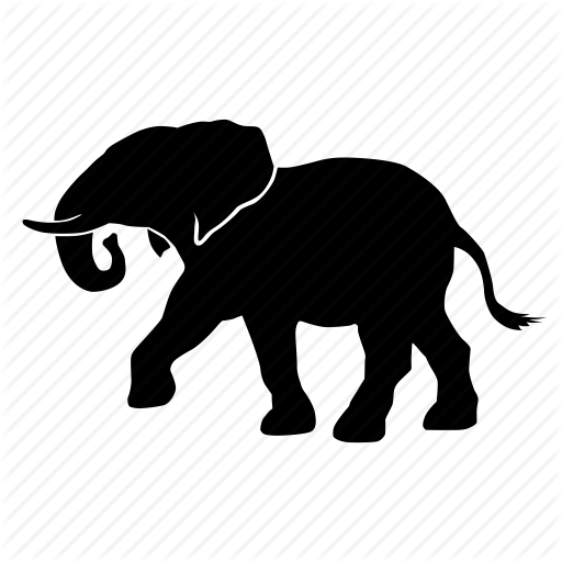 Elephant,Elephants and Mammoths,Indian elephant,Silhouette,Wildlife,African elephant,Black-and-white,Animal figure,Illustration