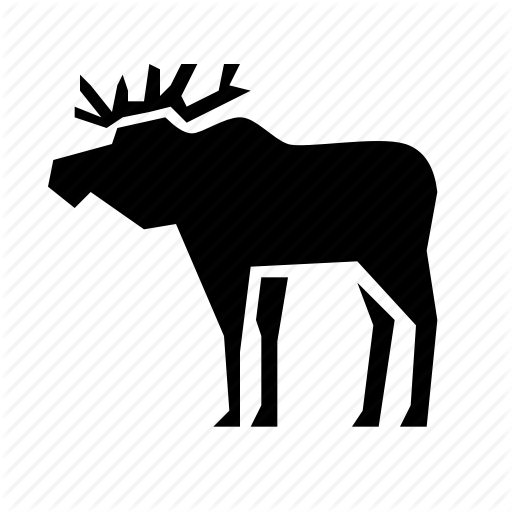 Moose,Illustration,Deer,Elk,Font,Black-and-white,Wildlife,Reindeer,Silhouette,Clip art,Graphics,Sticker,Logo,Line art,Stencil,Fawn,Tail