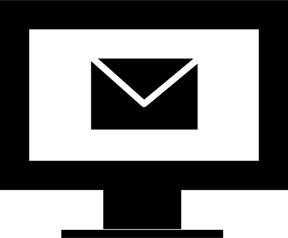 Black back closed envelope shape - Free interface icons