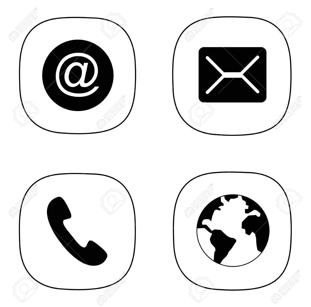 Vector contact buttons email, phone, mobile, address, icons, eps 
