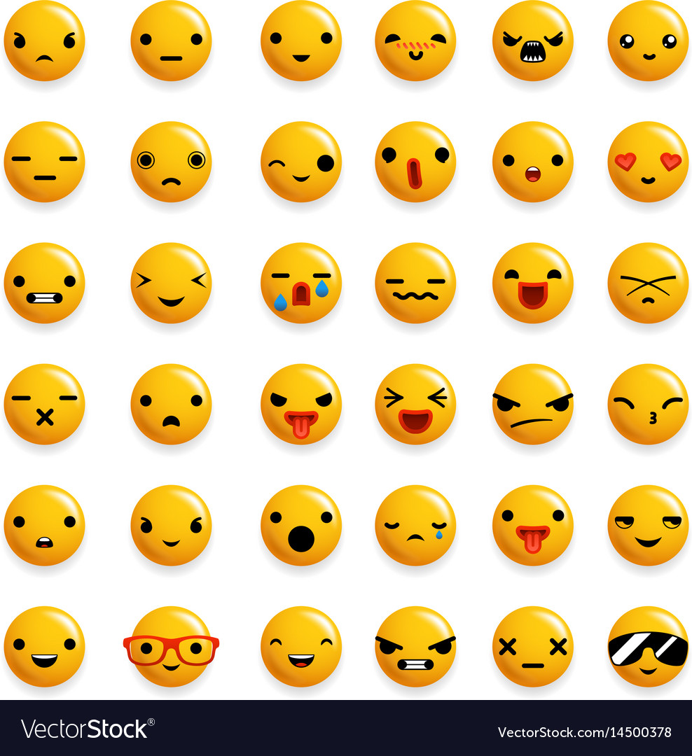 Emoji Icons Set Set 25 Emoji Stock Vector 627842630 - 