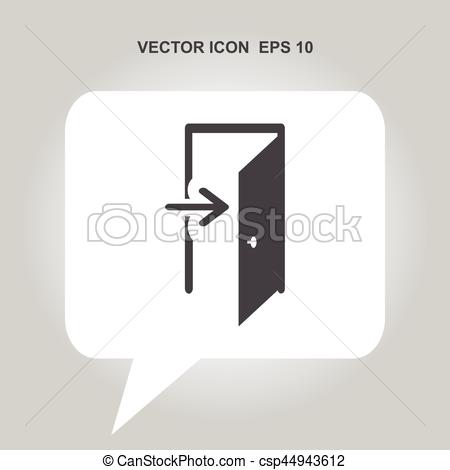 Door entry vector icon vector clip art - Search Illustration 