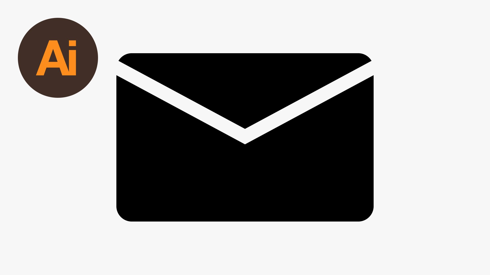 Envelope vector icon. Style is flat symbol, white color, rounded 