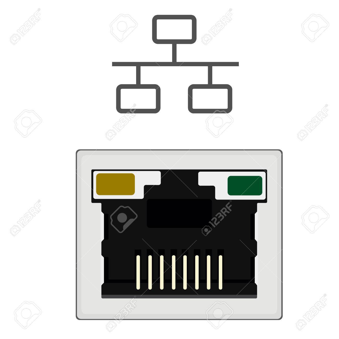Network Ethernet Port Network Router Switch Stock Vector 267446963 