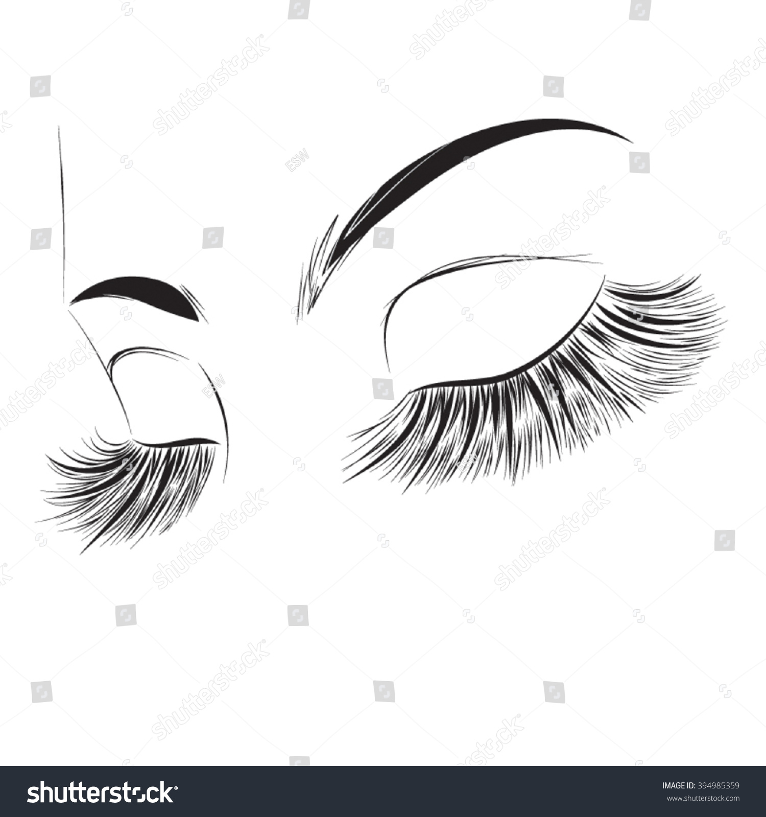 Eyelash icon Rounded squares button Royalty Free Vector