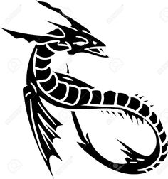 Stencil,Dragon,Line art,Fictional character,Illustration,Tail,Clip art,Black-and-white,Temporary tattoo,Tattoo