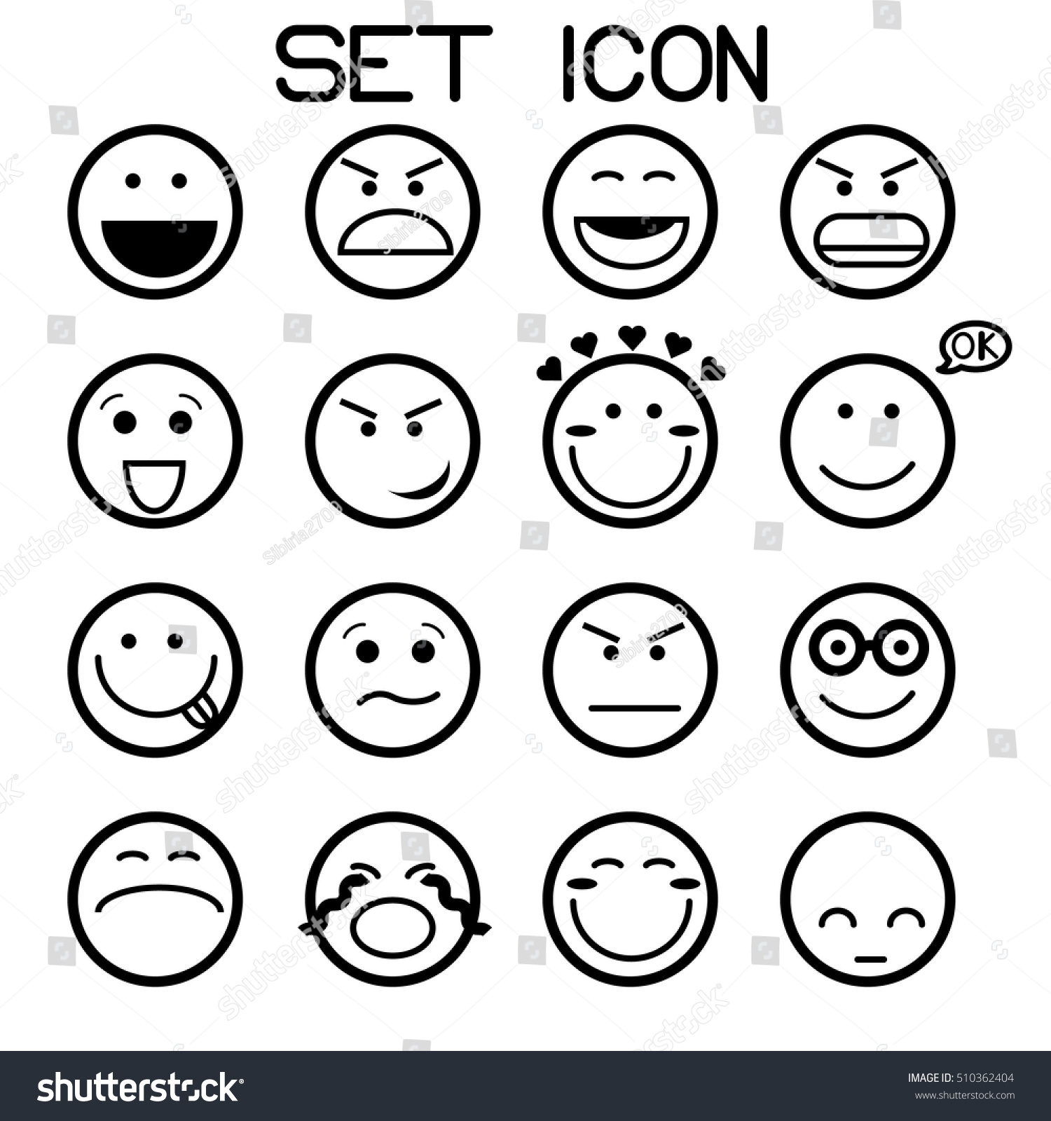 Vector Male Faces Icons Set Stock Vector - Illustration of bald 