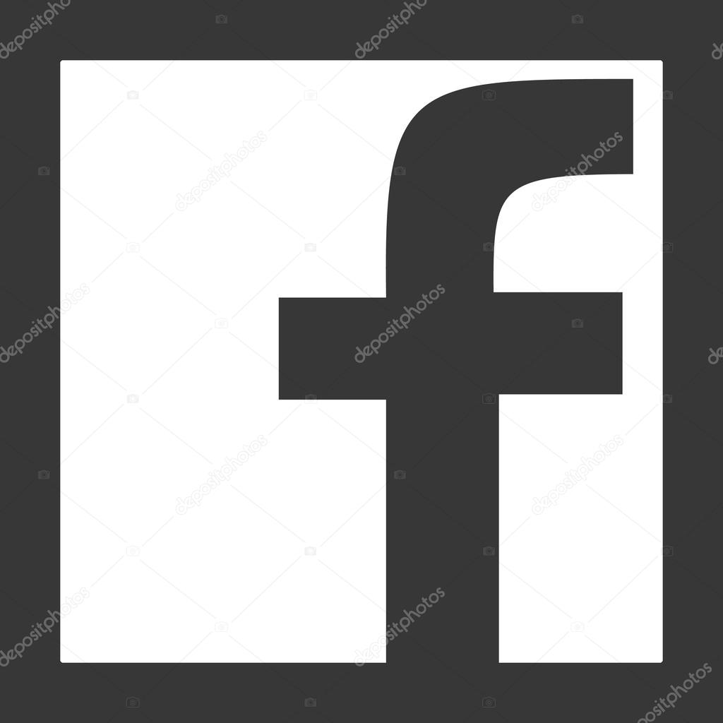 Modern Black and White Facebook Icon  Stock Vector  bigxteq 