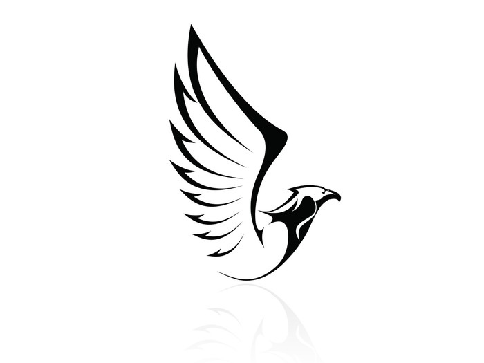 Falcon eagle bird logo template icon Royalty Free Vector