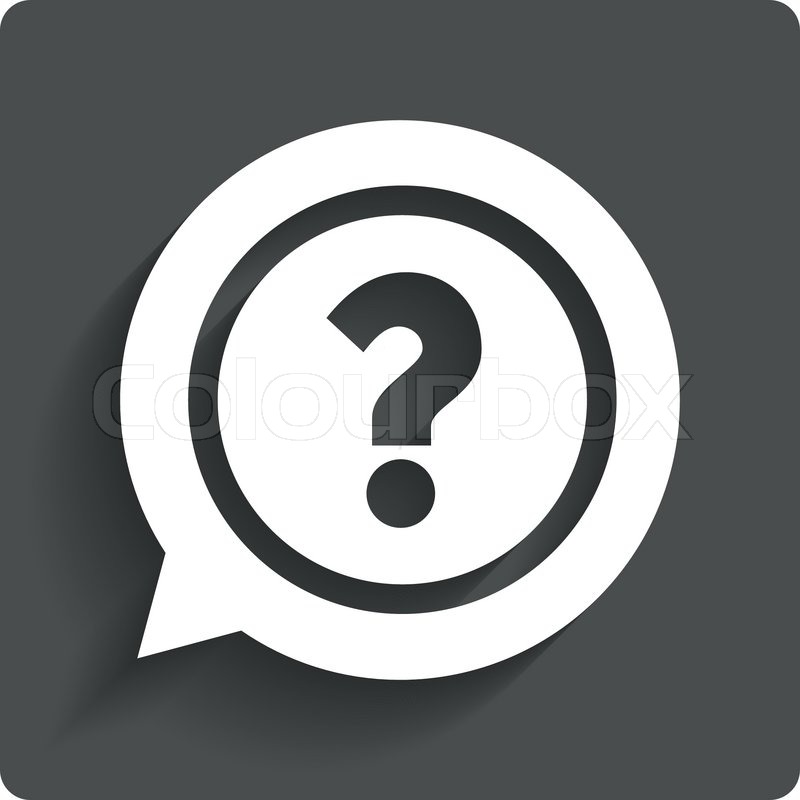 Question mark sign icon. Help speech bubble symbol. FAQ sign. Gray 