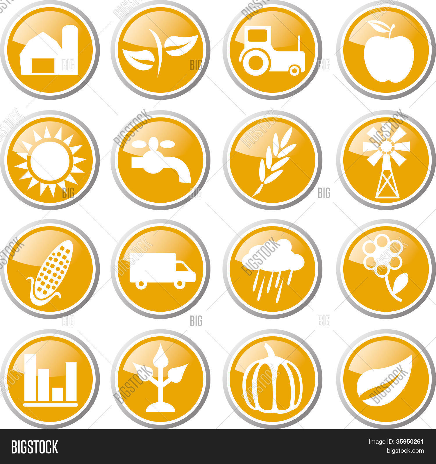 Farmland icon set Vector | Free Download