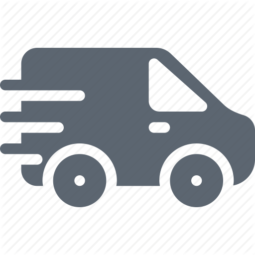 Logistics delivery truck in movement Icons | Free Download