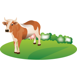 Bovine,Green,Dairy cow,Clip art,Cartoon,Livestock,Cow-goat family,Calf,Animal figure,Grass,Pasture,Illustration,Graphics,Fawn,Grazing