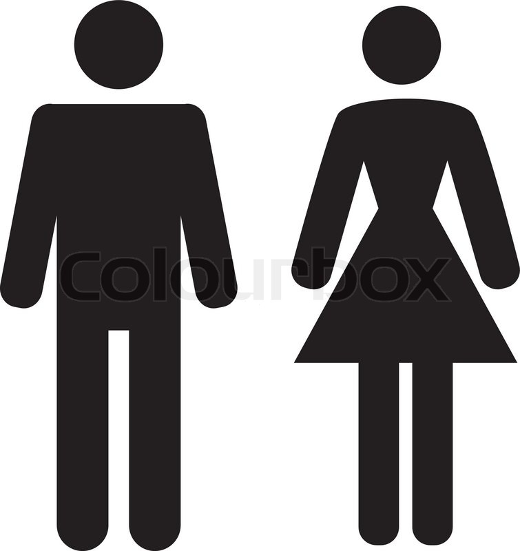 Vector Man and Woman icon on white background | Stock Vector 