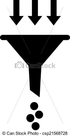 Filtering funnel icon isolated on white vector illustration 