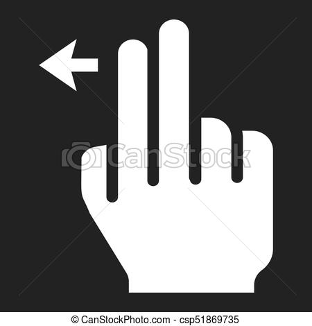 2 finger swipe right line icon touch and gesture Vector Image