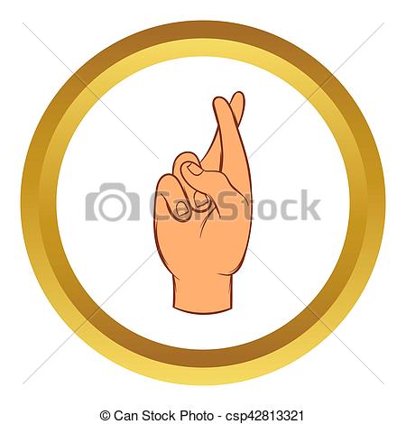 Fingers Crossed Icon On Black And White Vector Backgrounds Vector 