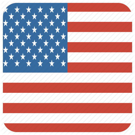 American United States Flag in form button of icon. USA emblem 